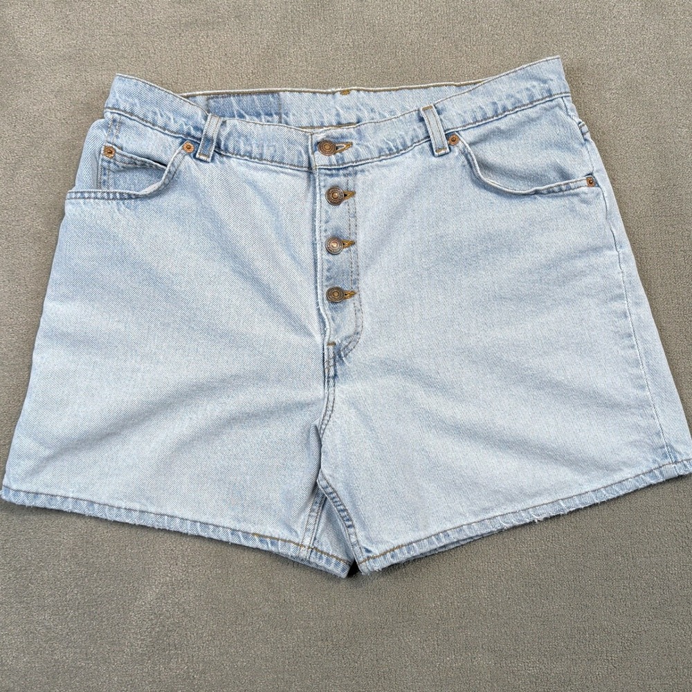 Levis 550 Denim Shorts Womens 16 Vintage 90s Light Wash Relaxed Fit Made in USA